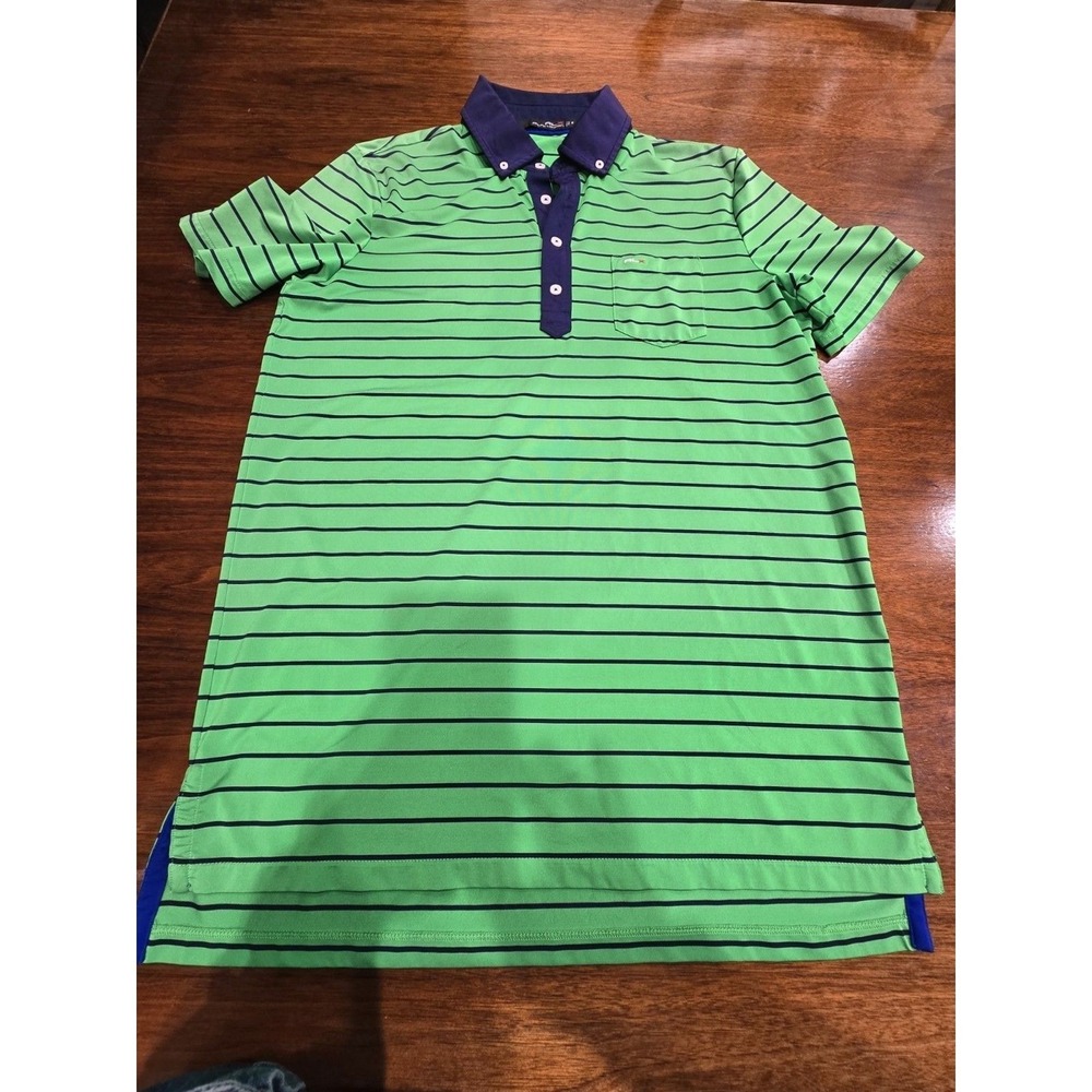 RLX Ralph Lauren Performance Golf Polo Shirt - Men's Medium - Green Stripe‎ -...